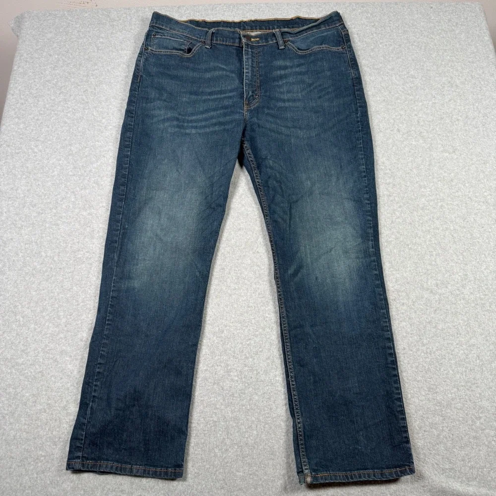 Levis 514 Straight Fit Jeans Mens 40x30 Dark Wash Blue Stretch Denim Classic